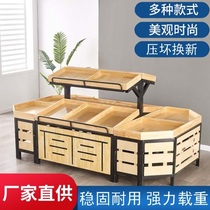 Shangchao fruit rack storage rack convenience store small trapezoidal fruit shelf wooden dry goods store stacker container