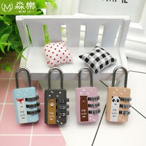 Student small lock cute mini code lock luggage padlock travel box cartoon cabinet wardrobe lock