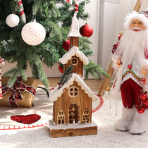 Christmas decorations creative small ornaments wooden houses small houses atmosphere costumes props scenes home shops