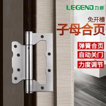 Automatic door closing hinge stainless steel invisible door spring behind closed door bedroom wood door background wall concealed door rebound hinge