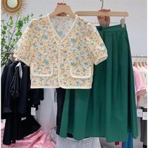  Single suit 2021 summer new loose thin wind dress broken skirt suit female