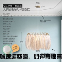 Nordic personality childrens room girl chandelier Princess living room bedroom model Light luxury sense romantic swan feather lamp