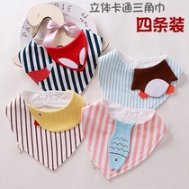 Baby saliva towel male baby handsome small square scarf female baby super cute spring and autumn newborn bib cotton triangle towel