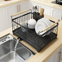 Stainless Steel Baking Varnish Sink Drain Rack Kitchen Shelving 2 floor Supplies containing pool to put bowls and sauces