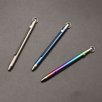 TC️TC4 titanium alloy one-piece push-pull toothpick tube portable spring hidden toothpick multifunctional portable water