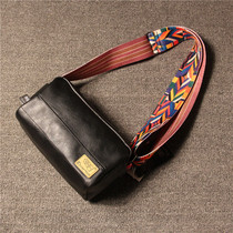 Hong Kong it Mens Ribbon Leather Shoulder Bag Leisure Couple Men and Women shoulder bag Tide Brand Japanese and Korean Mens Backpack