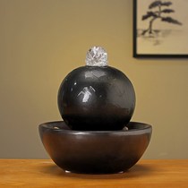 Ceramic flowing water ornaments feng shui wheel living room office humidifier desktop TV cabinet tea table decoration opening gift