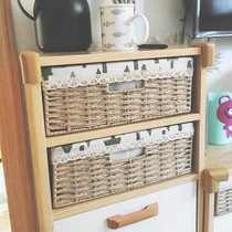 Custom woven storage basket drawer type storage box custom-made open cloakroom coffee table TV cabinet storage basket