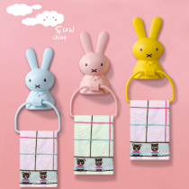 Children's towel rack non-perforated toilet bathroom towel rack bar toilet cartoon hook storage rack artifact