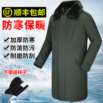 Army cotton coat green men winter thick warm multi-function security security duty Cold Storage long cotton-padded jacket