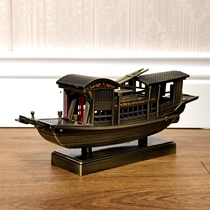 Jiaxing Nanhu alloy red boat model ornaments Chinese finished metal craft boat decoration souvenirs handmade gifts