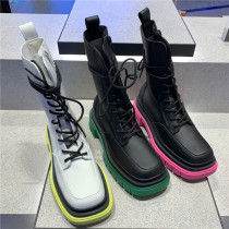 EmrldCK2021 autumn and winter new womens shoes locomotive boots 90920087 thick soled short boots lace up small CK Martin boots