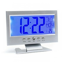 Thermometer alarm clock timer clock large screen luminous sensor sound control clock LED digital clock electronic calendar