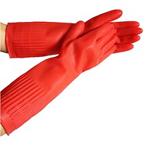 Thickened extended latex beef tendon rubber leather washing laundry kitchen waterproof non-slip household durable gloves