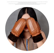 New autumn winter warm mittens men and women plus velvet padded outdoor cycling cotton gloves
