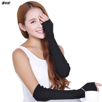 Arm cover warm extended half finger gloves without finger hole wool thread gloves sleeve false sleeve female winter warm Korean