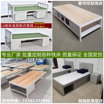 Army military standard camp iron bed single-story fire dormitory upper and lower beds high and low beds officer wardrobe apartment bed
