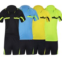 Lapel light board football referee suit set professional short sleeve football match suit comfortable and breathable