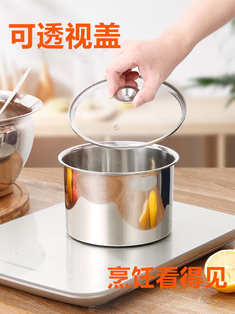 Stainless steel pot flavoring tank cylinder with lid home round flavoring box chili lard tank kitchen