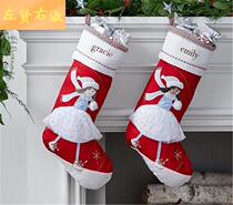 Exit tailororder can be made name Christmas Sox big cotton fabric red Christmas clothing Gift Socks Hanging bag