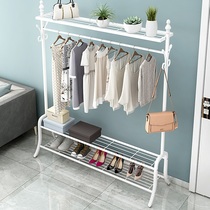 Clothes rack Floor-to-ceiling bedroom single rod type clothes rack Household folding multi-function clothes rack Simple drying clothes rack
