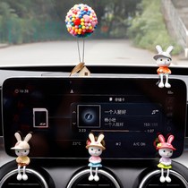 Apply Mercedes BMW Audi On-board Pendulum Small Rabbit Cute-ins Healing Tie Net Red Creative In-car Ornament