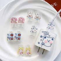 20W charging head data cable protective sleeve suitable for Apple 13 charger protective shell iphone12 mobile phone charging cable protective head wire bite device cartoon cute ipad fast charge 20w transparent soft shell