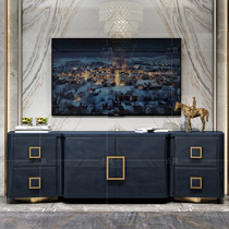 Light luxury TV cabinet combination postmodern simple Italian small apartment Hong Kong-style floor cabinet Paint process American style