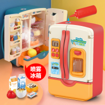 Childrens refrigerator toys spray house cooking cooking kitchen boys and girls baby freezer small appliances