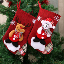 Santa Claus socks gift bags Christmas decorations children candy bags kindergarten small gift scene layout