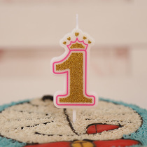 Childrens birthday digital candle cake candle crown flash powder dessert table dress up cartoon smoke-free creative decoration