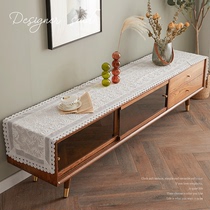 Coffee table TV cabinet cover cloth Fabric lace dust cover Rectangular living room long tablecloth non-slip simple shoe cabinet cloth