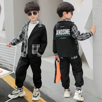 Boy suit suit suit spring and autumn children Korean Autumn Tide brand casual suit boy handsome autumn dress autumn dress