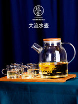 Large capacity transparent bubble fruit teapot set Thickened heat-resistant glass Household heating tea maker Afternoon tea tea set