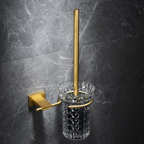 All copper light luxury toilet brush toilet brush creative drawing gold toilet brush holder set home toilet brush New