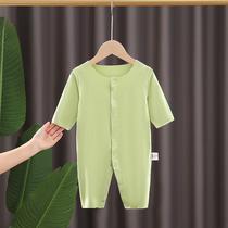 Baby Jumpsuit modal thin summer newborn long sleeve clothes baby air conditioning suit pajamas no trace autumn