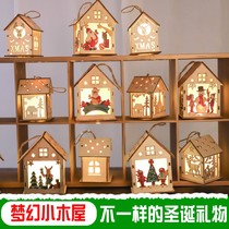 Christmas glowing wooden ornaments Christmas cabin gifts school kindergarten children prizes gift decorations