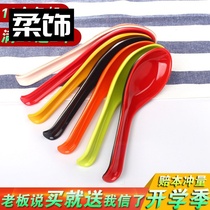 Melamine spoon Long handle spoon Plastic color with hook spoon Imitation porcelain ramen Malatang spoon Soup spoon spoon business dining hall