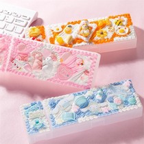 Pencil box Stationery box Cartoon doll homemade handmade DIY material package Cream glue mobile phone shell set
