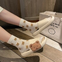 Cartoon Sandals Slippers Women Summer Non-slip Home Shoes Thick bottom lined with shit students sandals sandals Shoe womens shoes