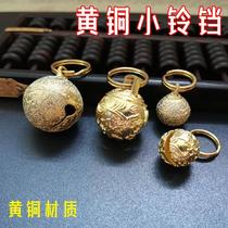 Pure copper small bell size pet brass bell golden hair teddy pendant dog tag pendant dog jewelry