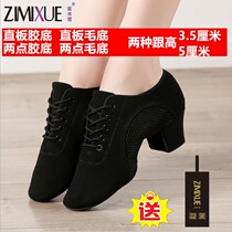 Purple rice snow Oxford cloth Latin dance shoes female adult soft bottom middle school teacher shoes friendship sailor square dance shoes