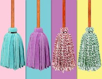 Ordinary household wood mop old round head Mop Mop Mop Mop large absorbent factory school property clean cotton thread