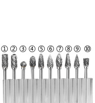 Woodworking tungsten steel grinding head rotary file 3*6 set of double-grain cemented carbide rotary file milling cutter head root carving knife