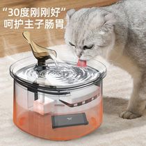Kitty thermostatic water dispenser flow unplugged automatic cycle feeding water dispenser heating live water smart pet water bowl