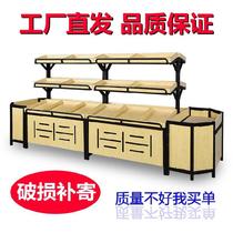 Fruit island shelf Fruit and vegetable rack Two-layer convenience store display rack Supermarket display rack finishing rack Store display rack