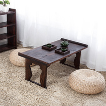 Japanese-style solid wood coffee table tatami folding small coffee table kung fu coffee table table platform floating window small square tea table