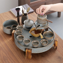 Stone mill automatic tea set set Home living room meeting office Kung fu lazy tea artifact high-end light luxury Chinese style