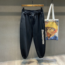 Tide brand autumn new high-grade embroidered sweatpants mens wild loose straight pants mens thin casual pants men