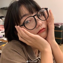 Retro round frame flat mirror plain artifact black frame glasses female Korean wave big face slim eye frame can be matched with myopia